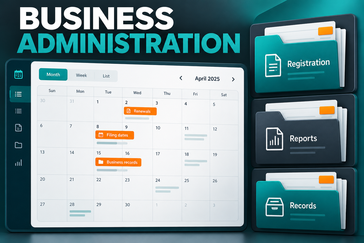 Illustrative business filing calendar and records system